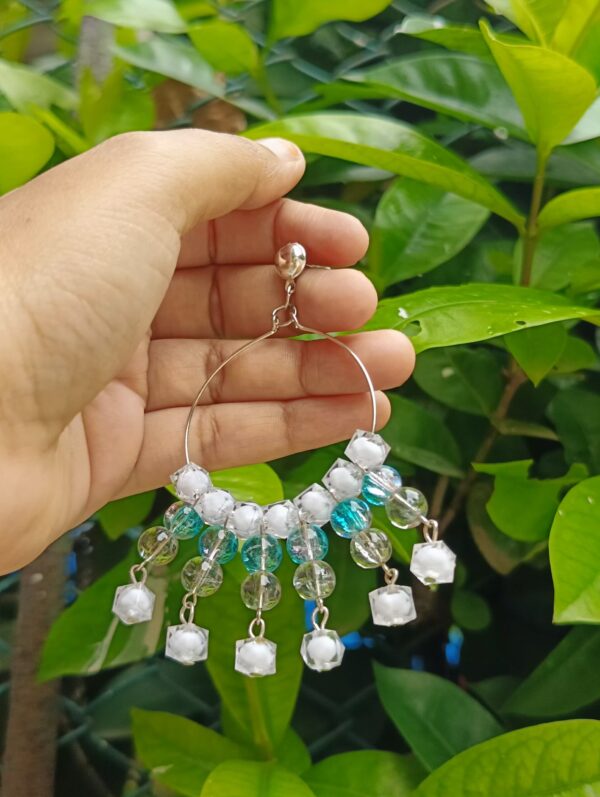 Latest Crystal Pearl Hoop Earring for girls - Image 4
