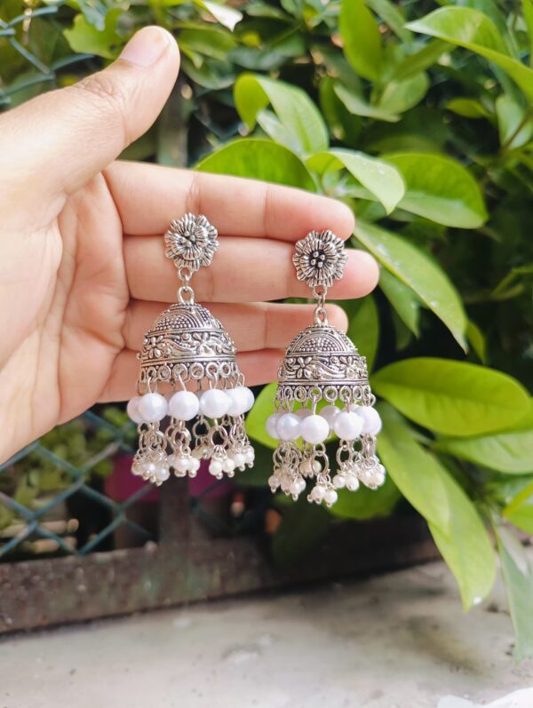 Handmade Pearl Jhumka Earrings for traditional
