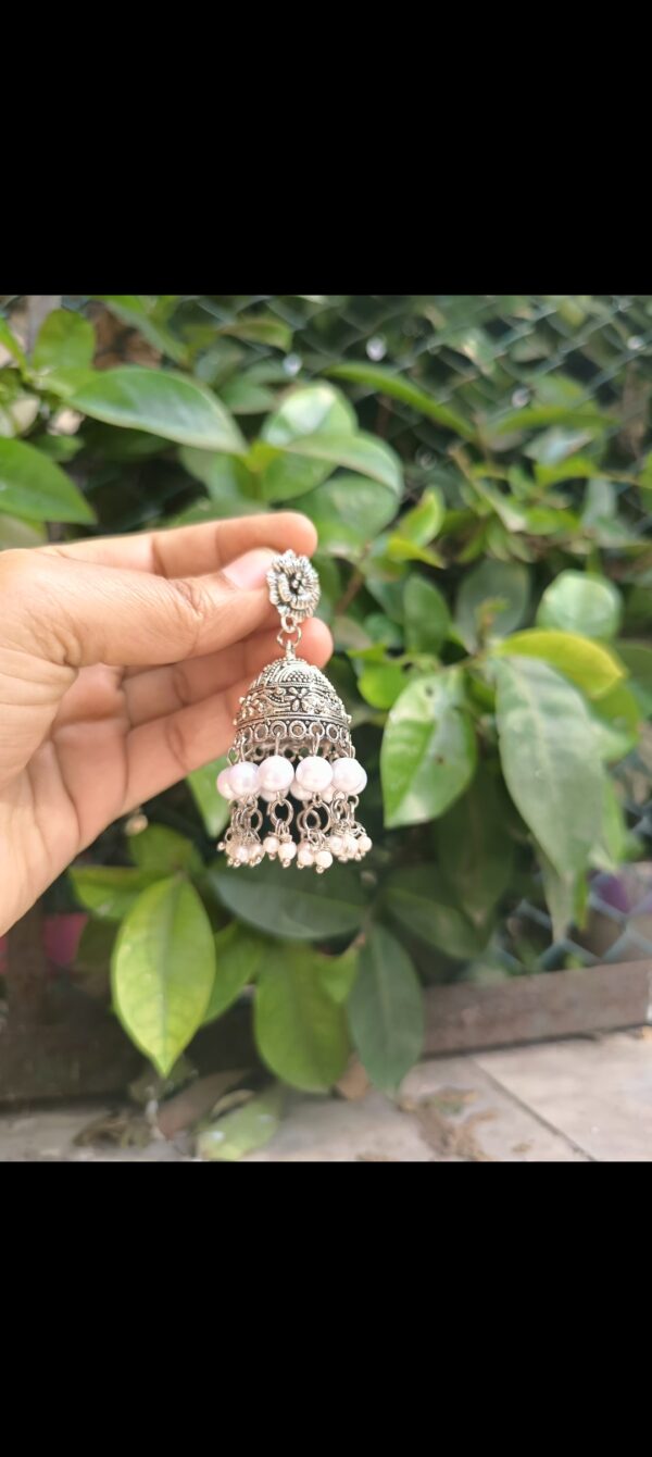 Handmade Pearl Jhumka Earrings for traditional - Image 3