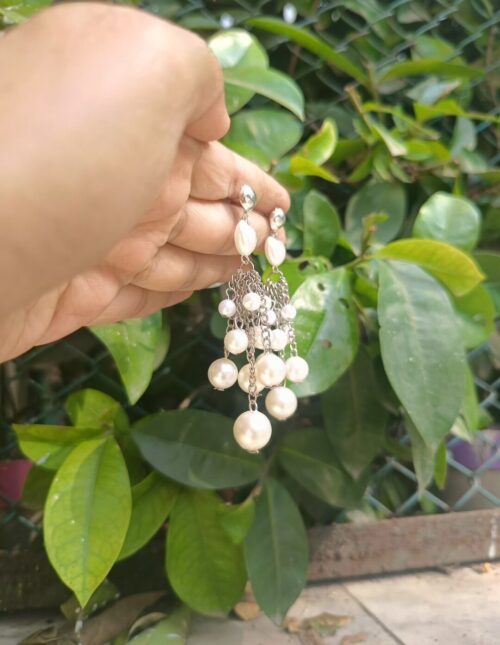 Multi layer Pearl Earring with multi size pearl - Image 4