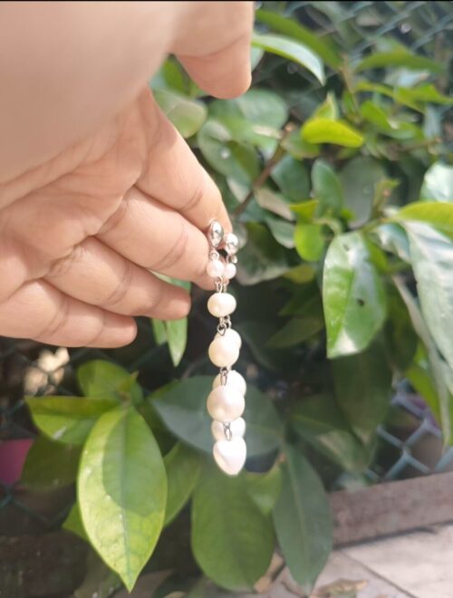 Multi layer Pearl earrings of  different size - Image 3