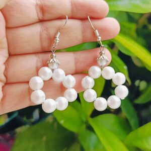latest Round pearl earring with hook