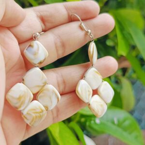 Square charms earring with hook