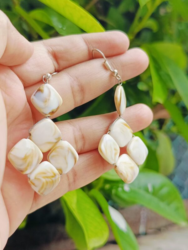 Square charms earring with hook
