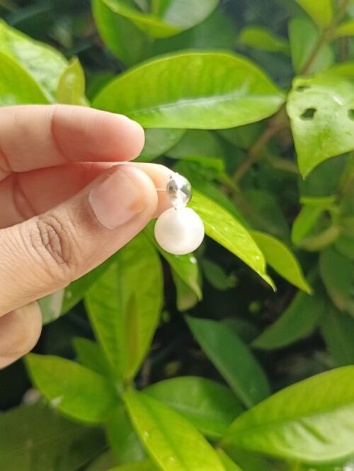 Elegant Pearl Stud Earrings for party wear - Image 3