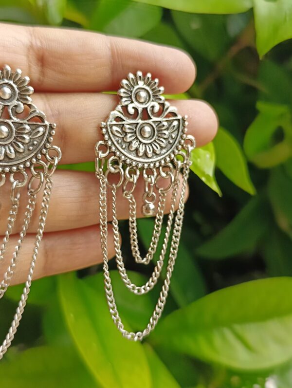 Multi-Layered Stud Earrings for kurta or saree - Image 4