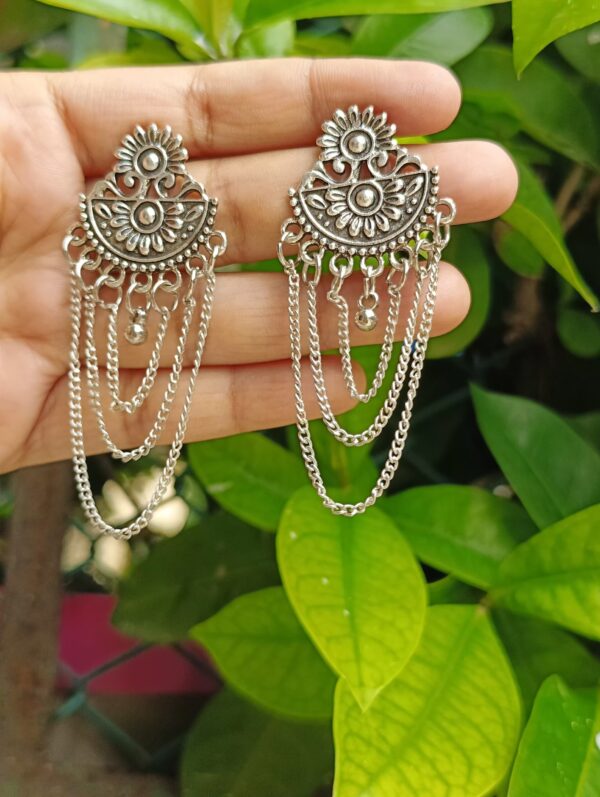 Multi-Layered Stud Earrings for kurta or saree - Image 5