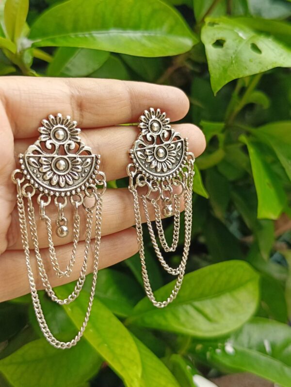 Multi-Layered Stud Earrings for kurta or saree - Image 2