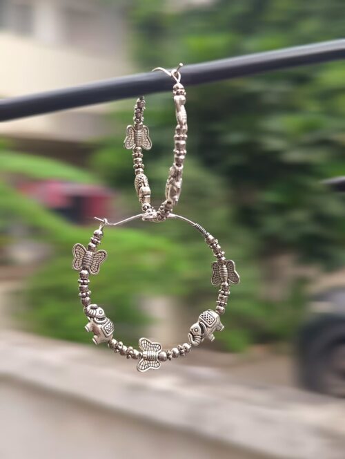Trendy Cute Elephant hoop earrings
