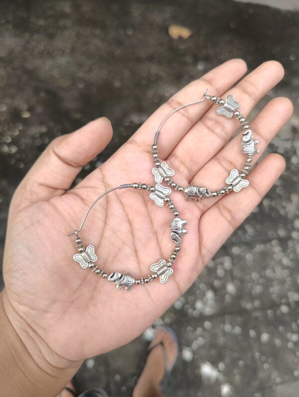 Trendy Cute Elephant hoop earrings - Image 2
