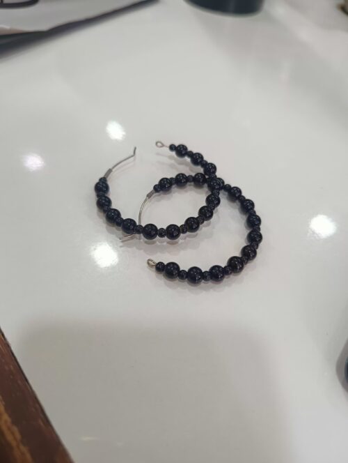 Trending Black pearl hoop earring - Image 3