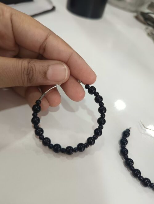 Trending Black pearl hoop earring - Image 2