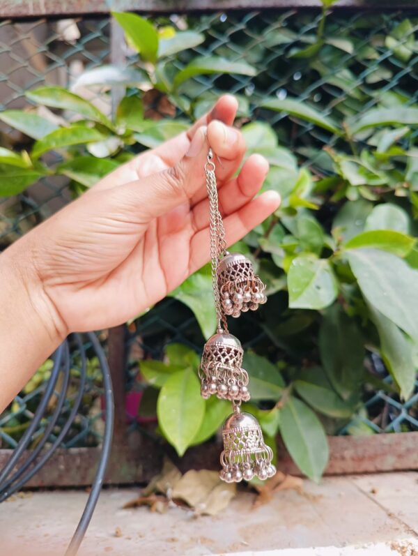 Long Multi-Layer Jhumka Earrings - Image 2