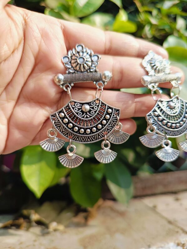 oxidised layer earring with cute design