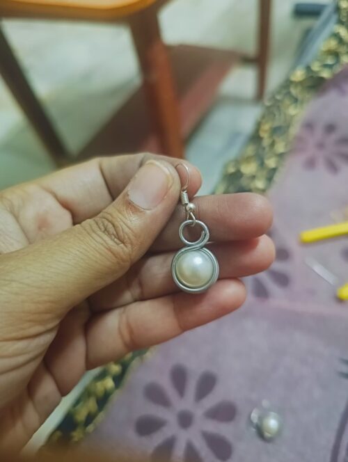 Trending round Pearl Earring for girl - Image 4