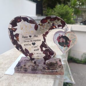 Custom Heart-Shaped Resin Photo Frame – 10 Inch