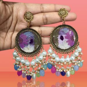 Multi color beads earrings